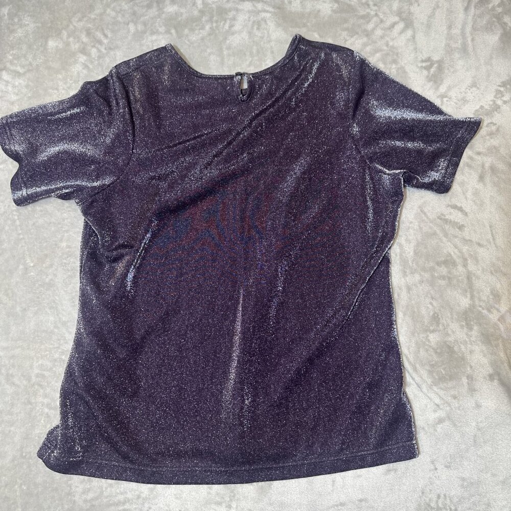 Women’s Avenue Metallic Top Purple Shimmer Size 18/20 - Picture 9 of 11